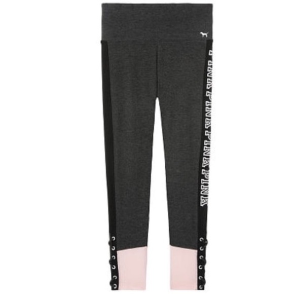 VS PINK Cotton High Waist Ankle Lace-Up Leggings - Picture 6 of 8